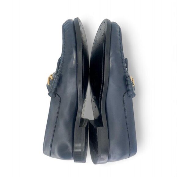 CELINE Women's Luco Triomphe Navy & White Horsebit CC Logo Loafers Size … - Picture 6 of 12